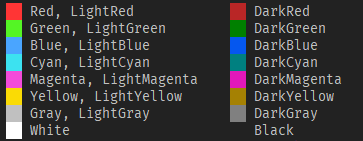 ColoredText-Colors