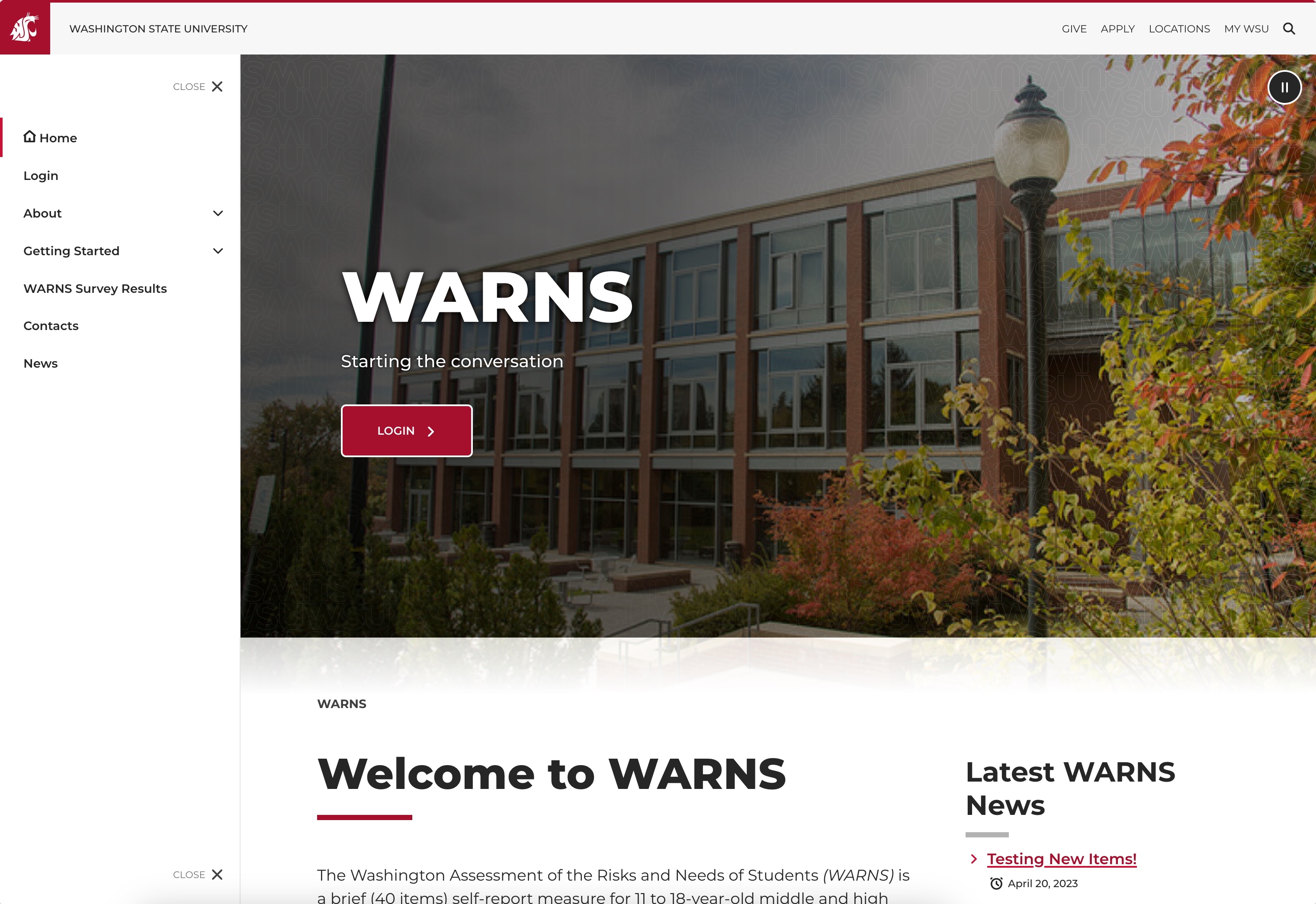 New WARNS Website
