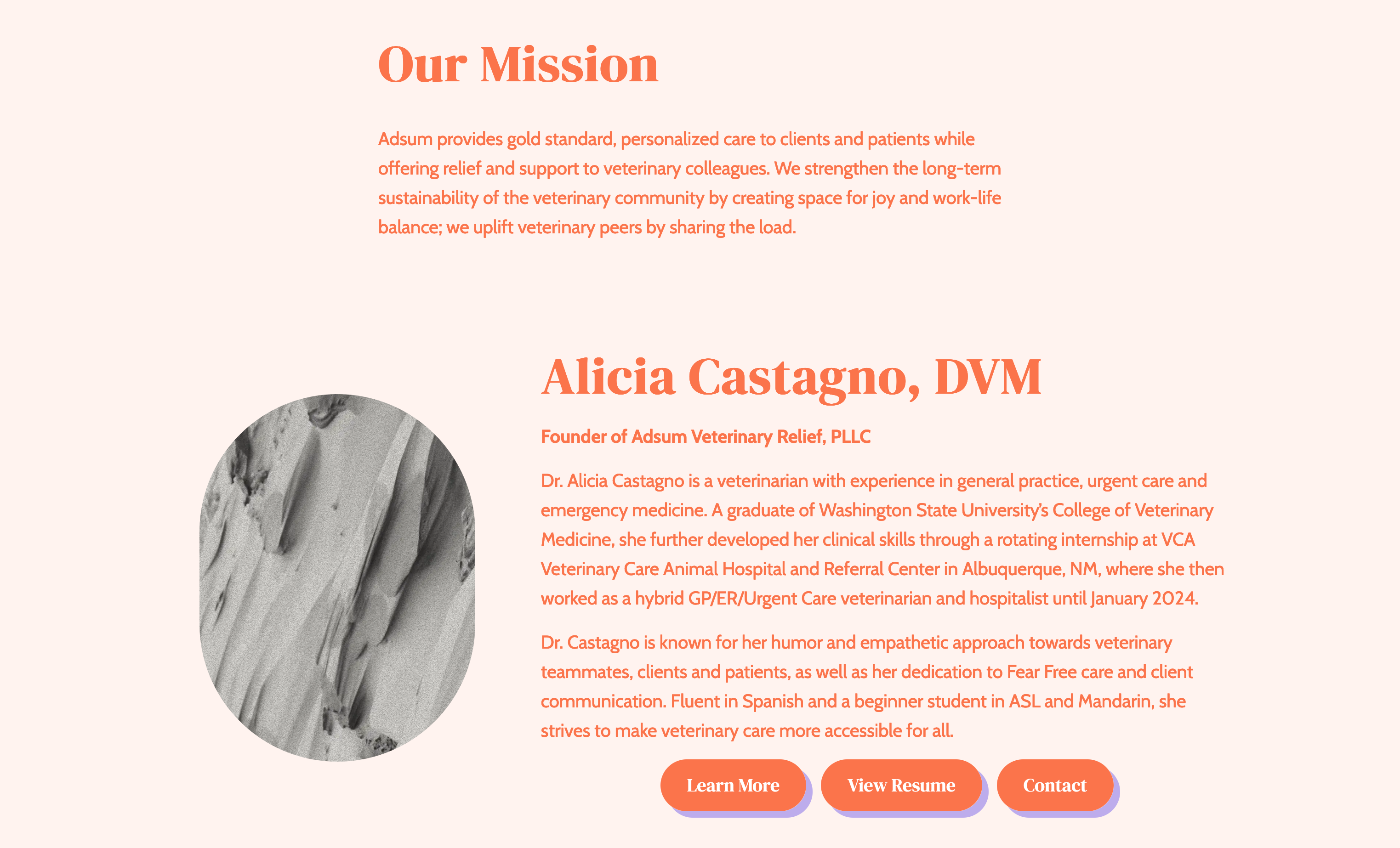 Adsum Veterinary Relief About Page