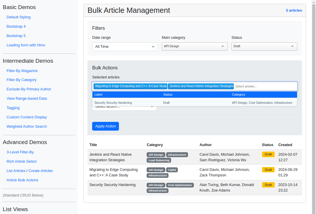 Article Bulk Actions