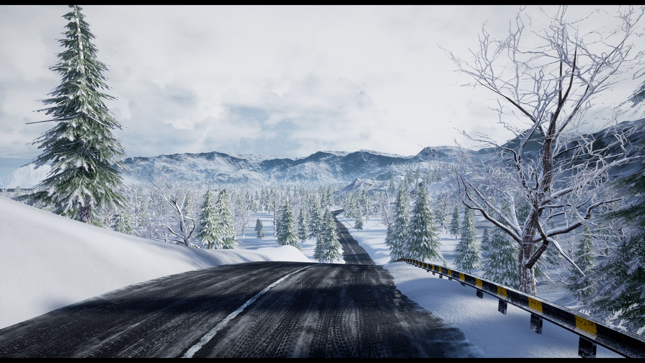 Racing Track Winter Landscape