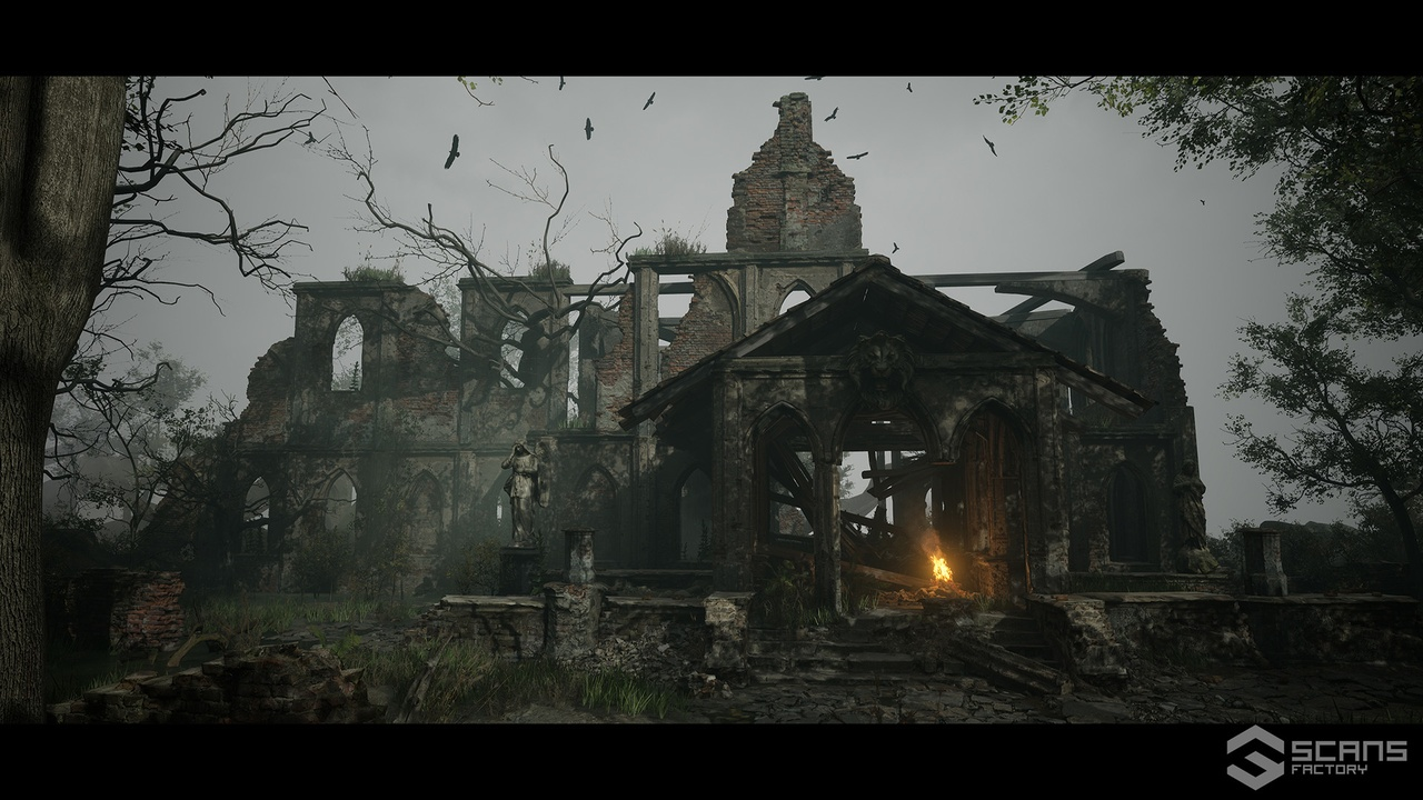 SCANS Medieval Fantasy Ruins Dark Forest Environment