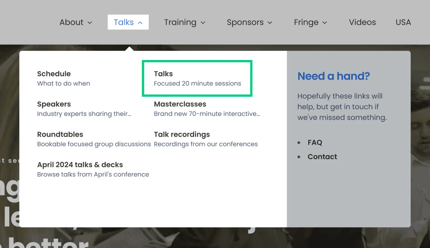 BrightonSEO – 演讲菜单