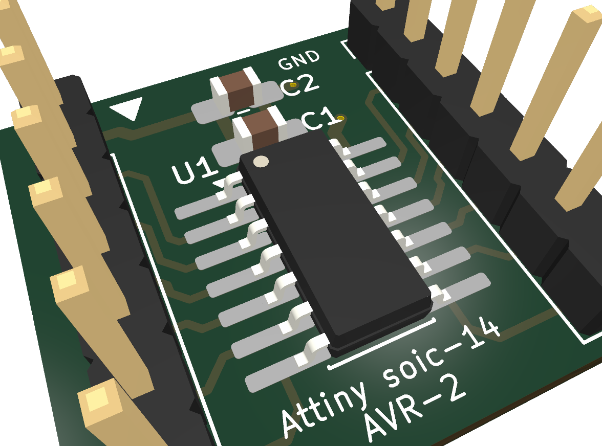 Attiny soic-14-barebone breakout board, from the project README