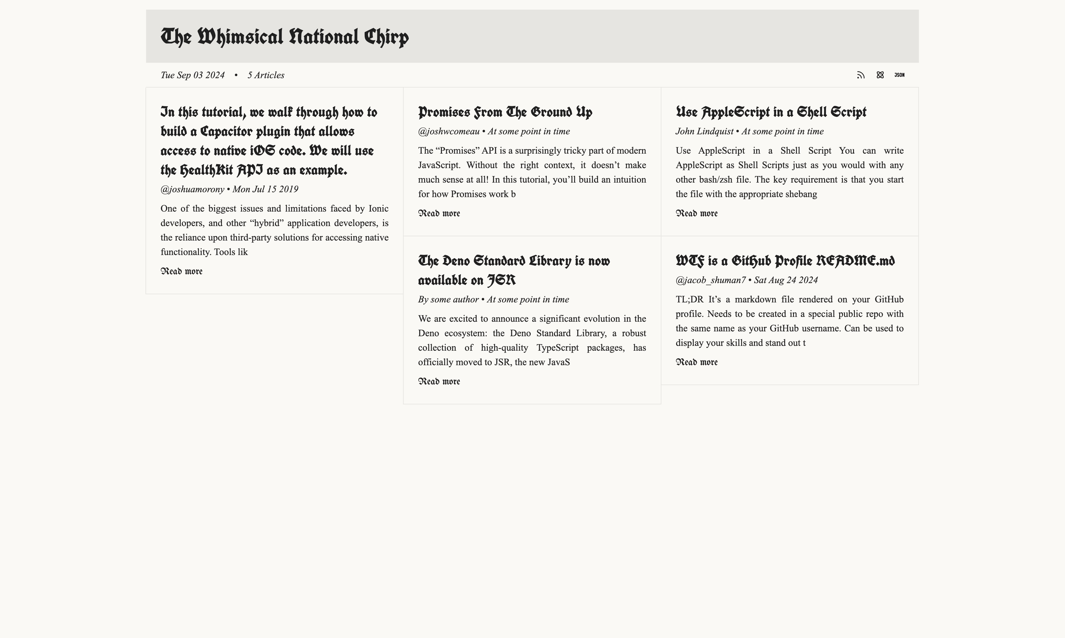 home page screenshot