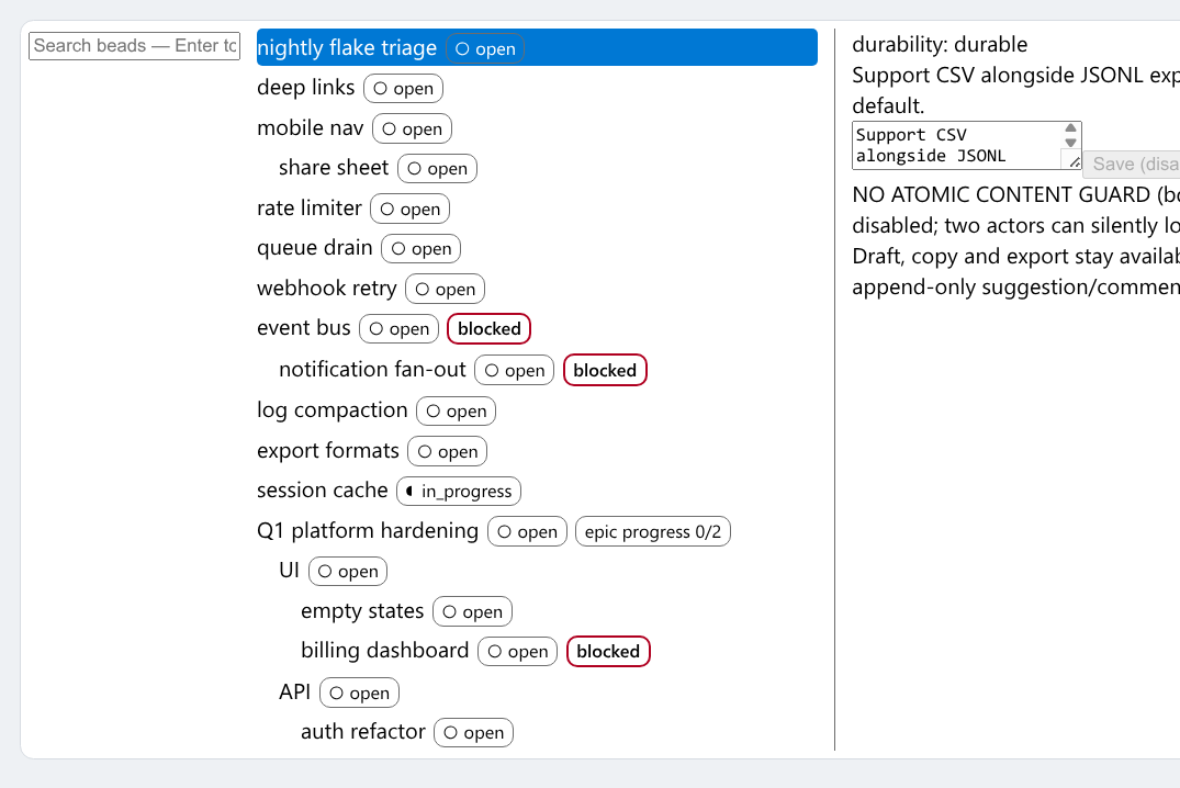 Draft editor: staged edits, nothing writes until the door accepts