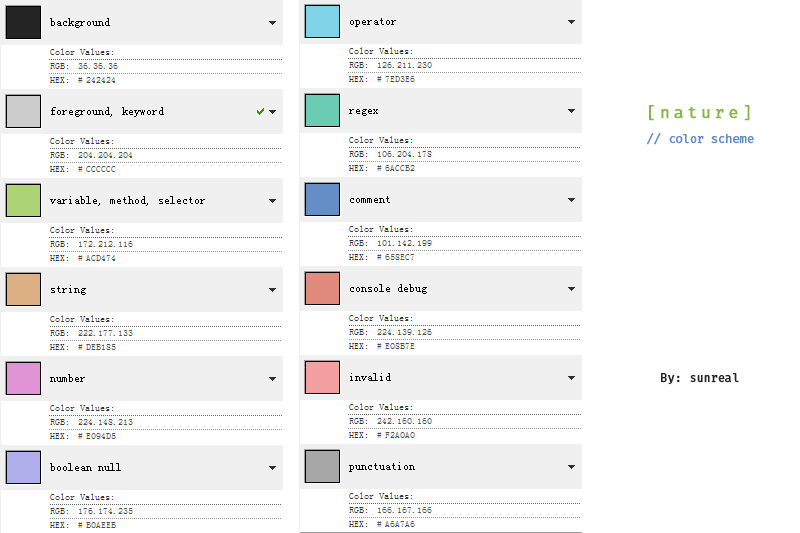 color table