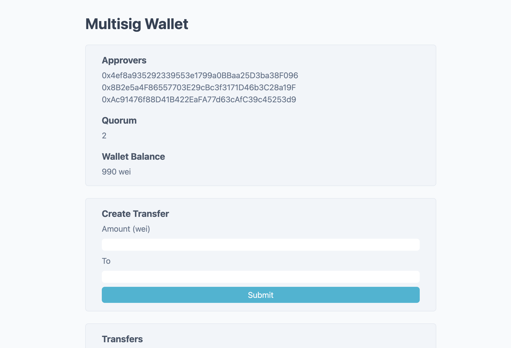 Multisig Wallet App