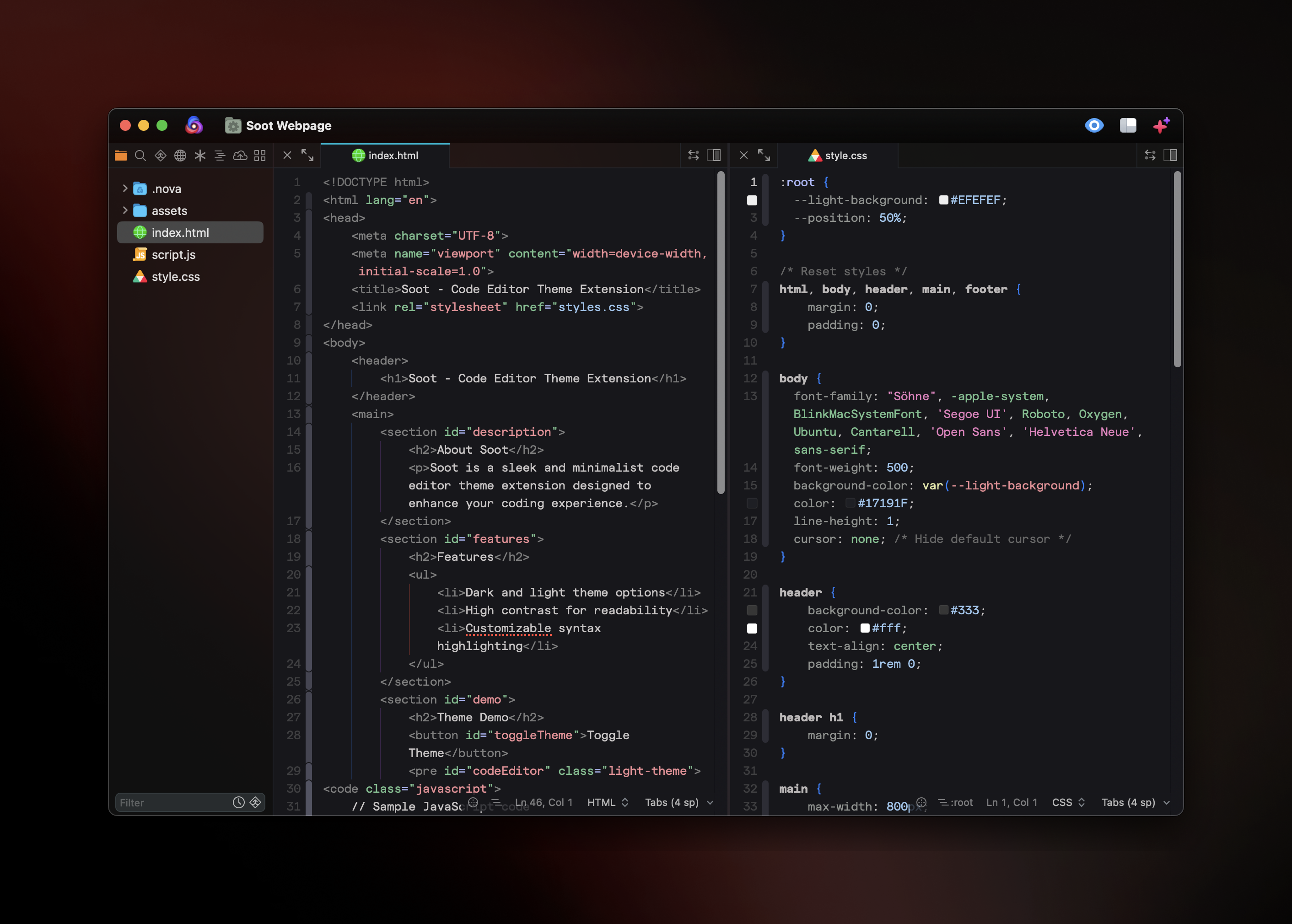 Soot Theme Preview