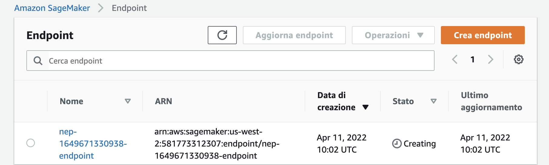 aws sagemaker UI