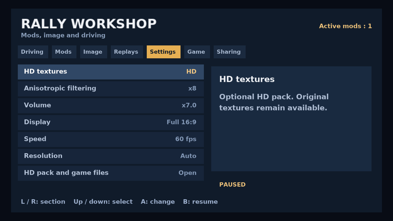 Workshop: Settings