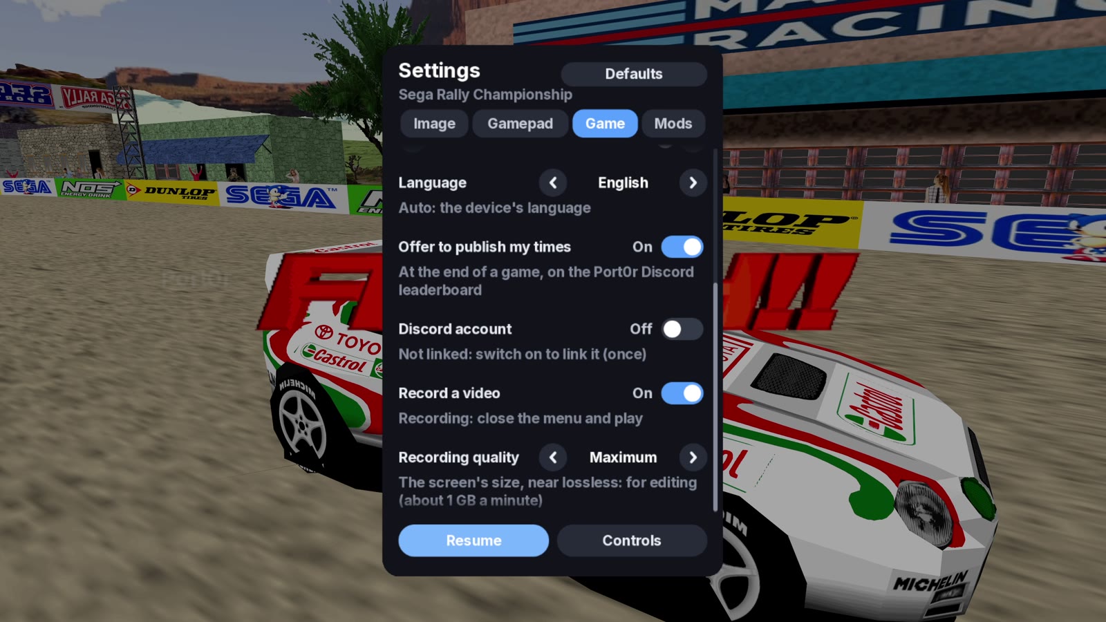 Settings
