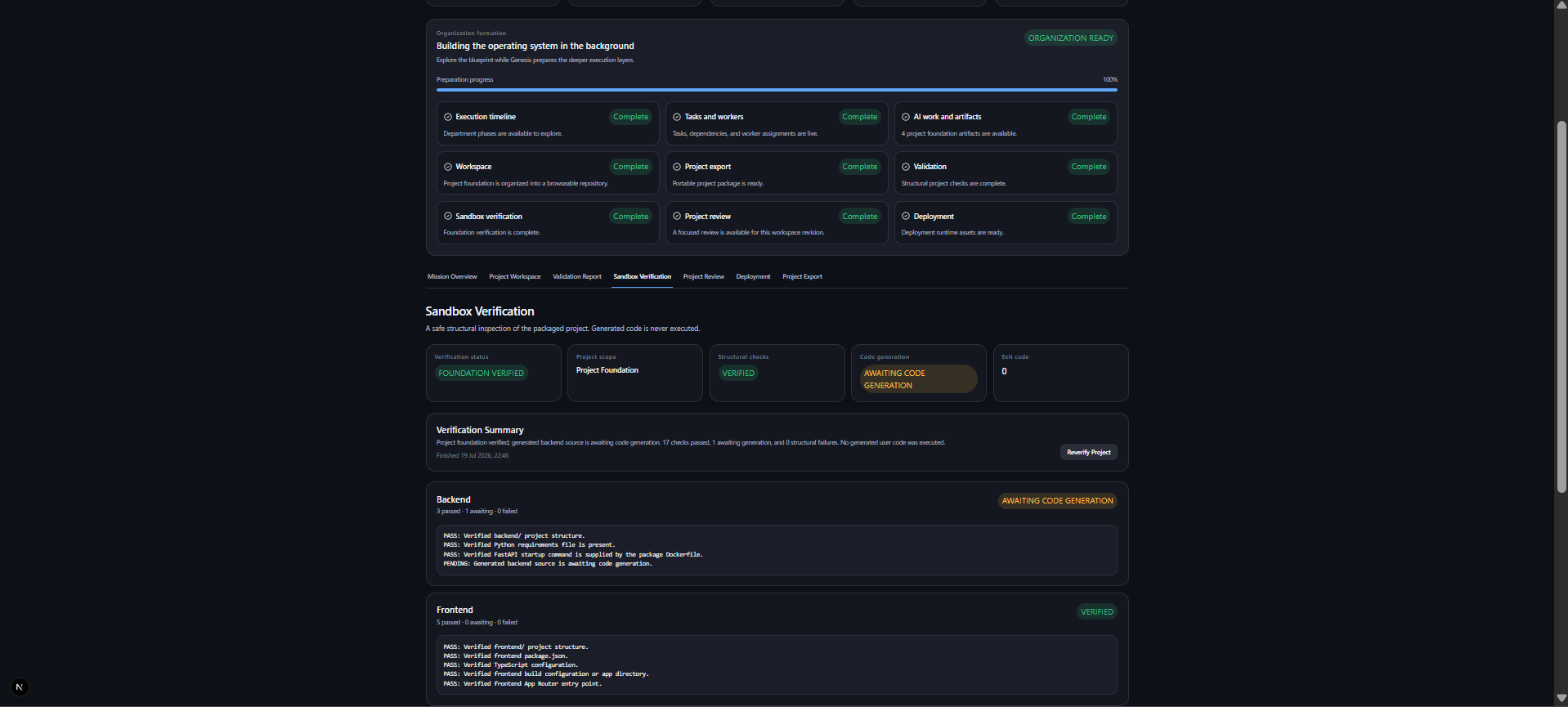 Sandbox Verification