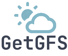 Logo - Cloud with sun emerging from behind with text 'GetGFS' underneath