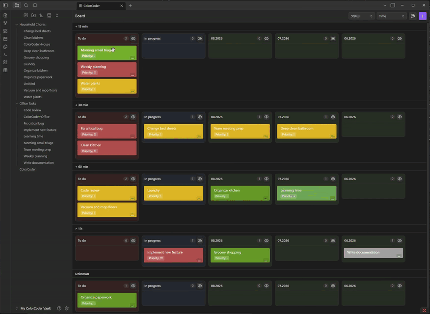 ColorCoder Tables board demo