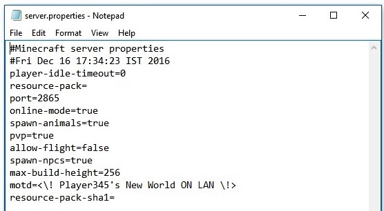 Server.Properties LAN - Minecraft CurseForge