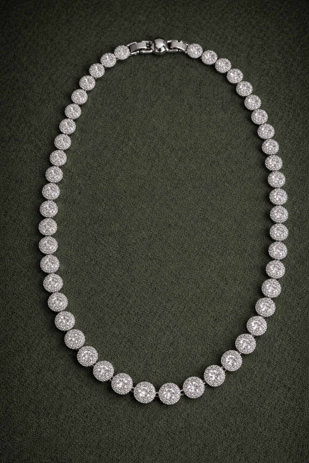 Shock Redonda Cravejada Zircônia Prata