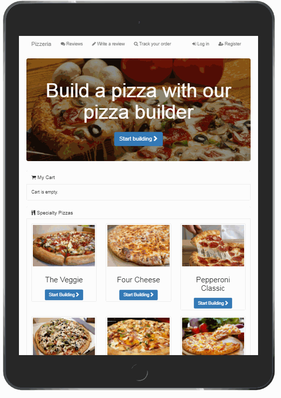 Pizza Builder on iPad