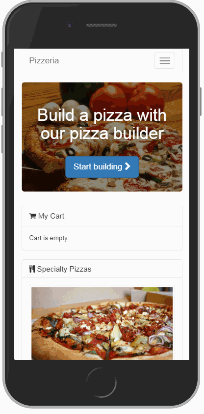 Pizza Builder on iPhone