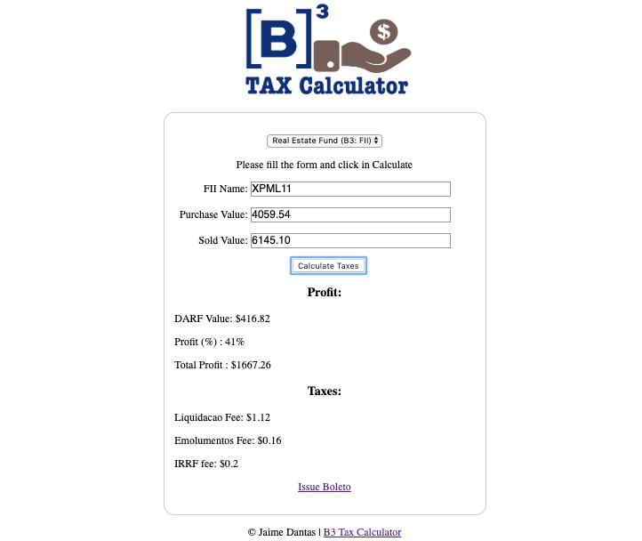 FII Tax Calculator