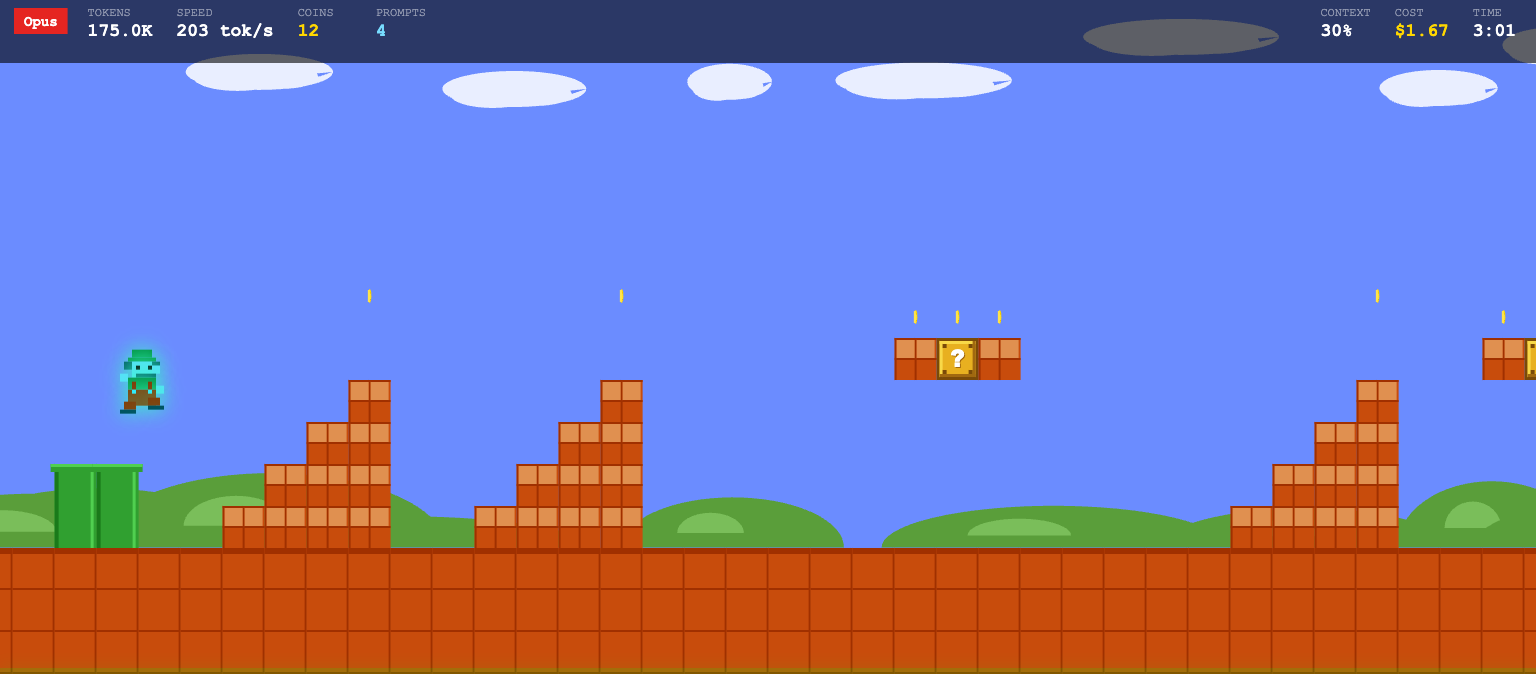 Mario speed-boosting with a star streak