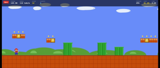 Fireworks over Mario after a task ends