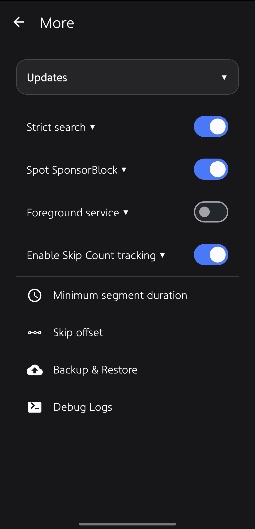 Additional settings