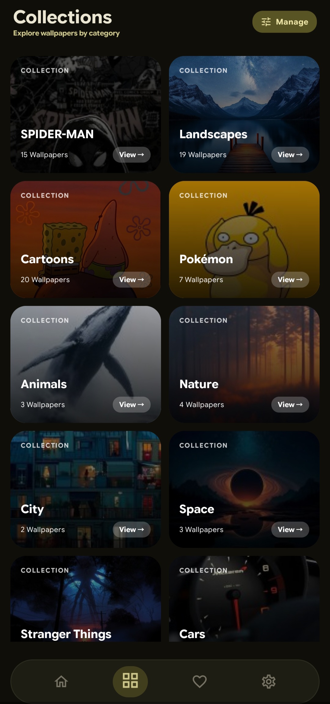 Categories Tab