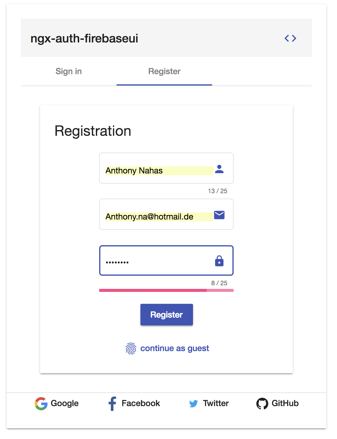 ngx-auth-firebaseui sign up