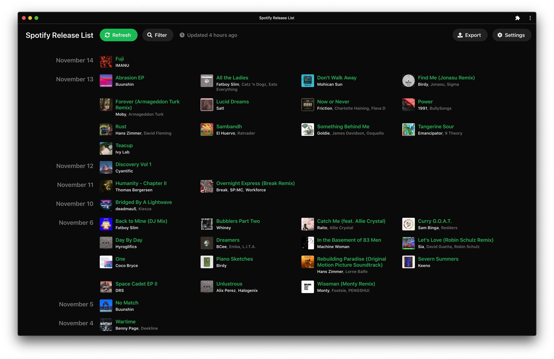 when does spotify for artists refresh