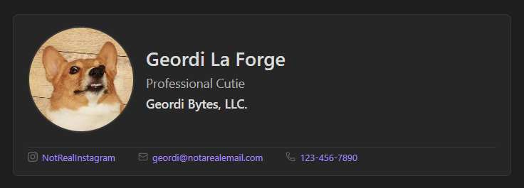 Contact card