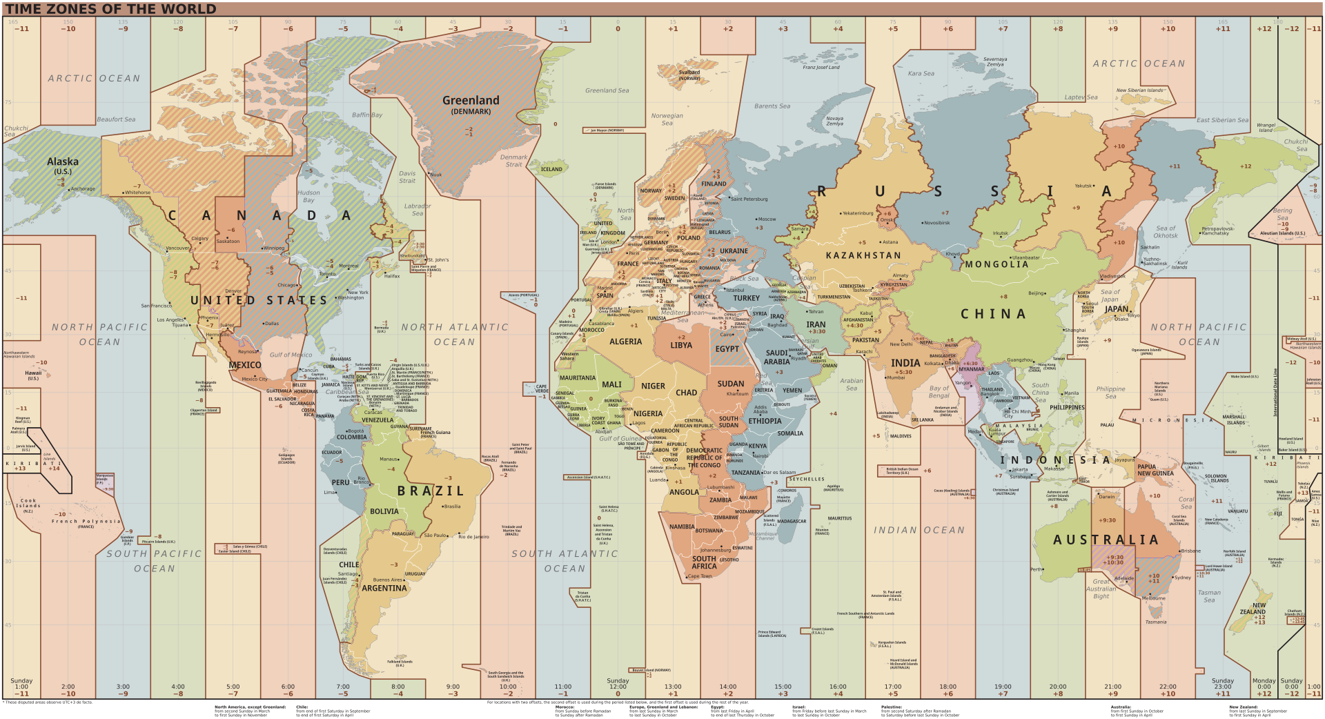 Time zones of the world (Wikipedia)