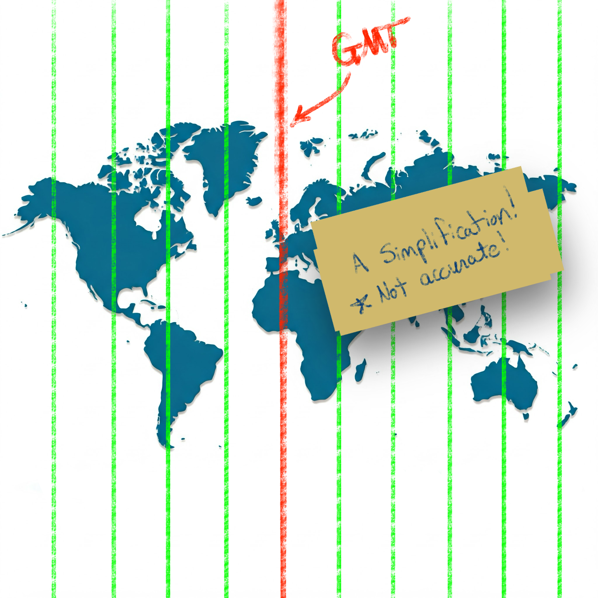 Simplification of time zones on a world map