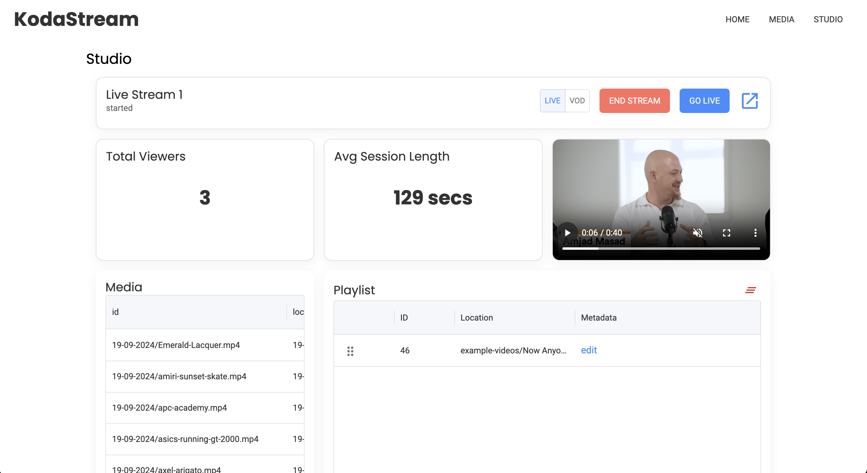 KodaStream UI