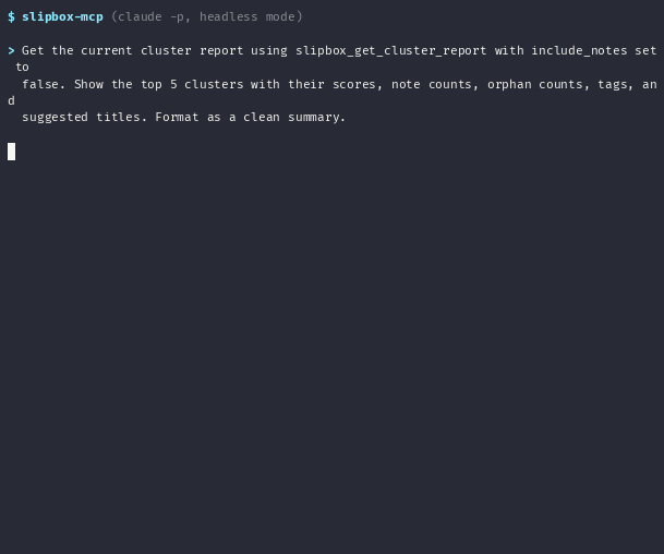Cluster Report