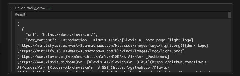 tavily_crawl response