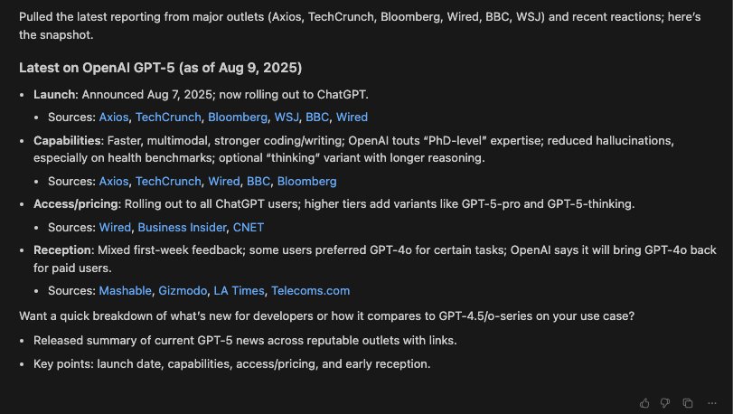 tavily_search agent response