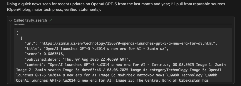 tavily_search tool response
