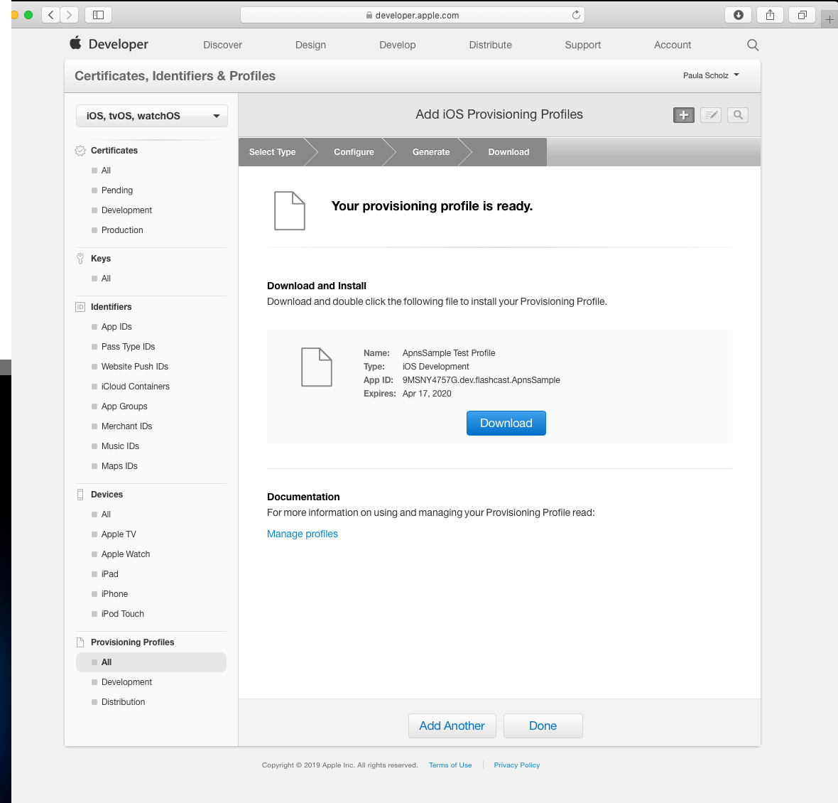 Download Provisioning Profile