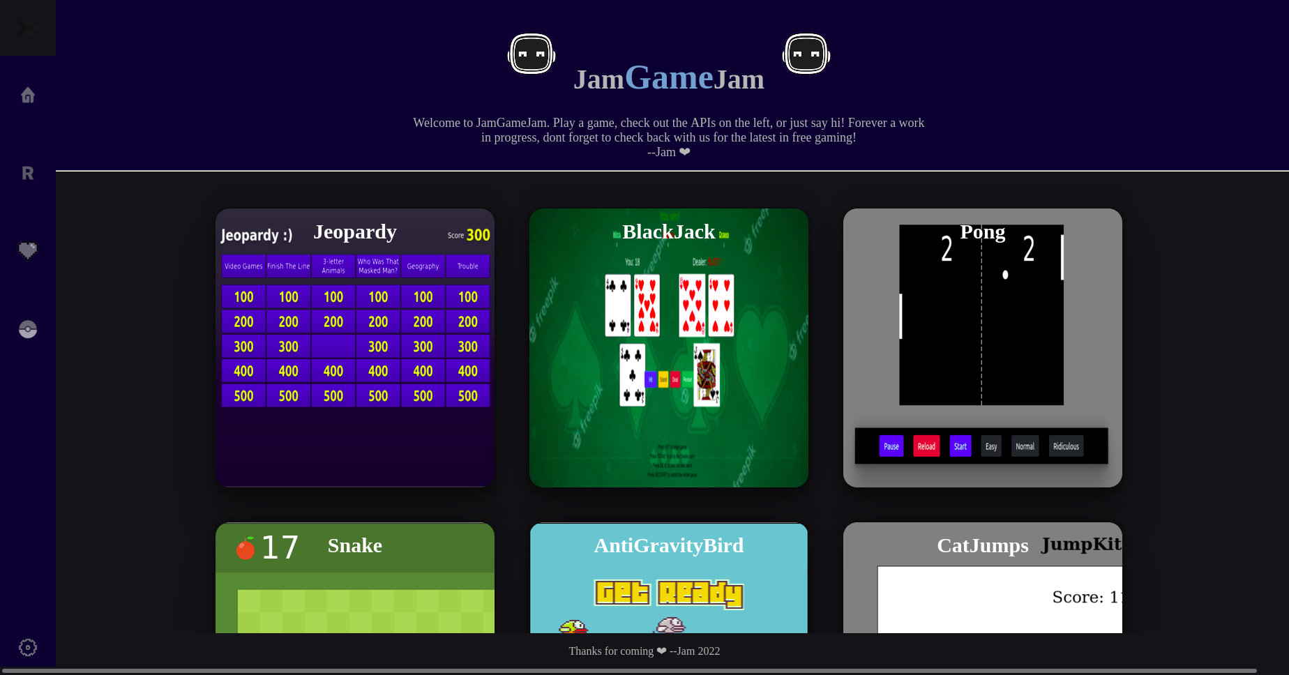 JamGameJam website screenshot img