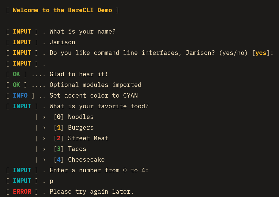 May your CLI code be semantic and your text output beautifully bare. A demo of BareCLI