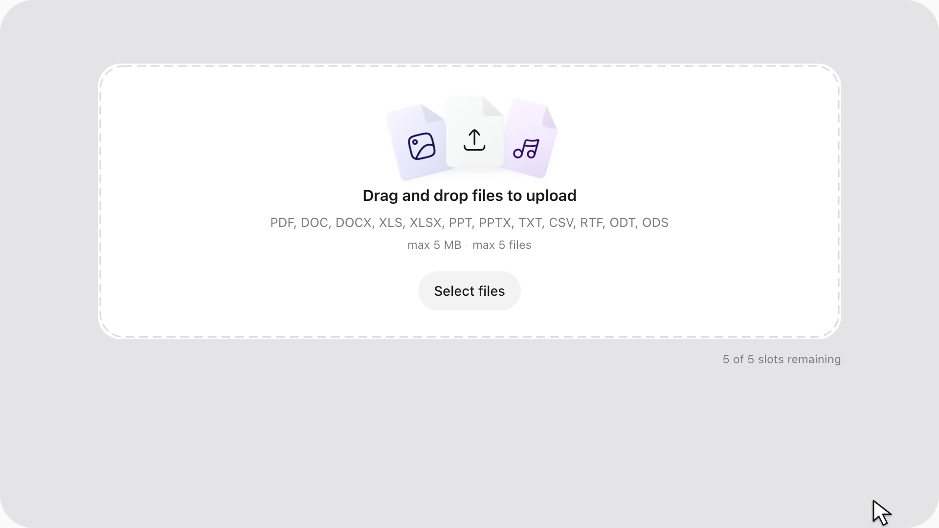 Animated preview of file uploads in list layout with upload progress and file actions