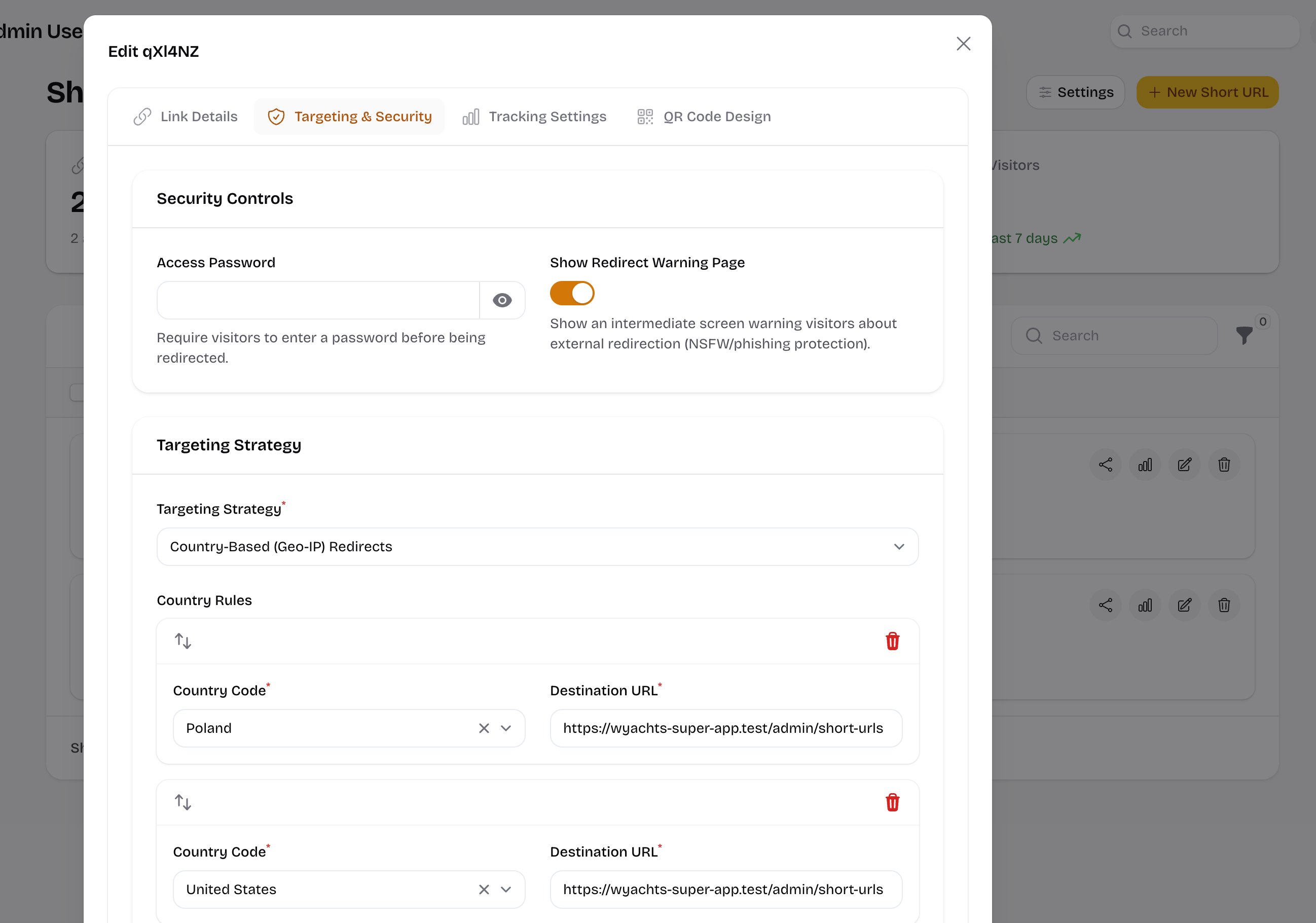 Interactive Settings Panel