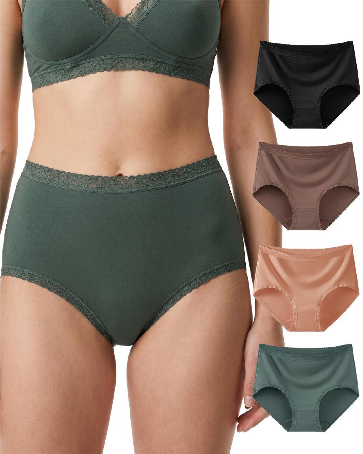 Mezluz MC004 high-waist cotton blend briefs in dark tones