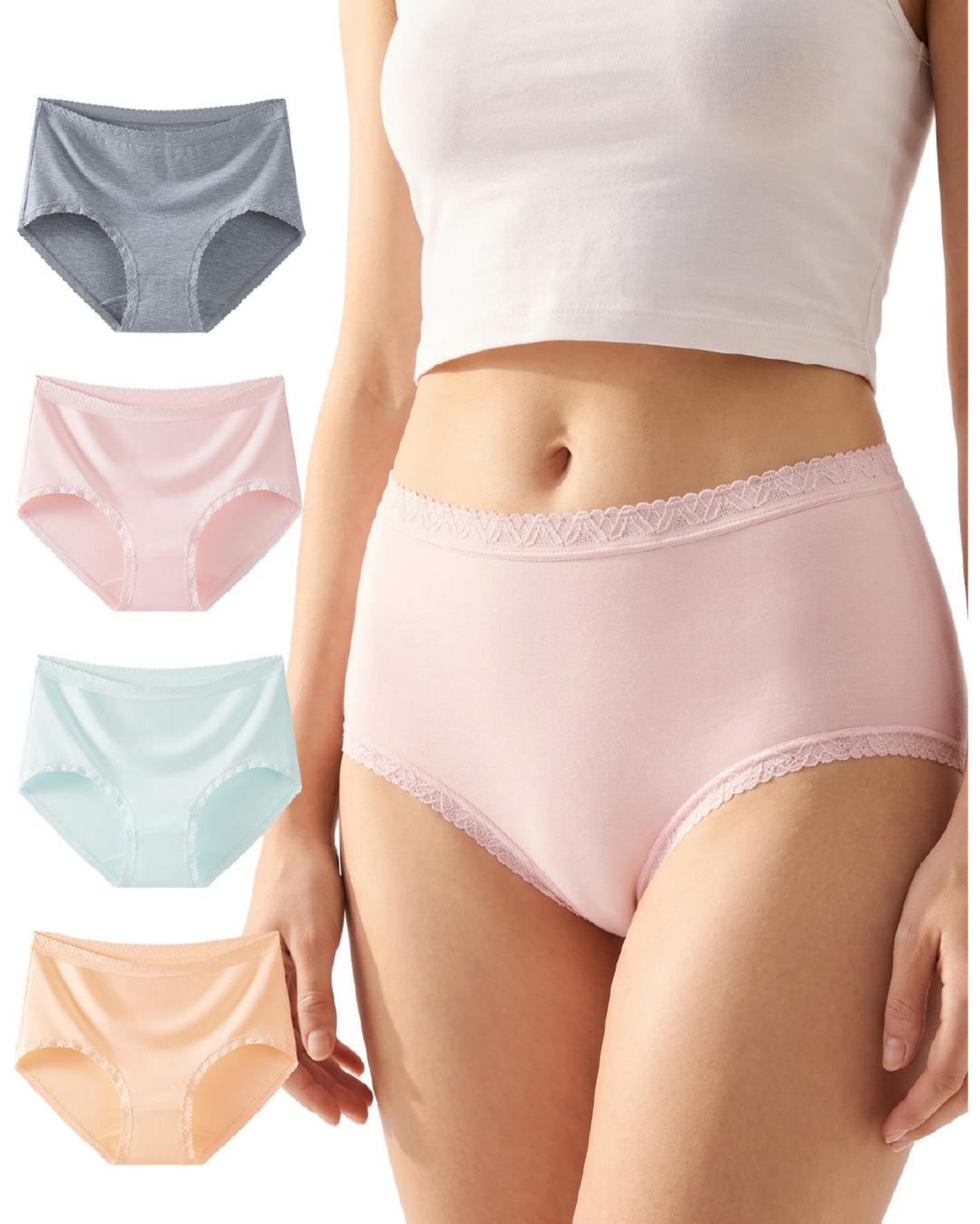 Mezluz pastel cotton blend briefs arranged in soft colors