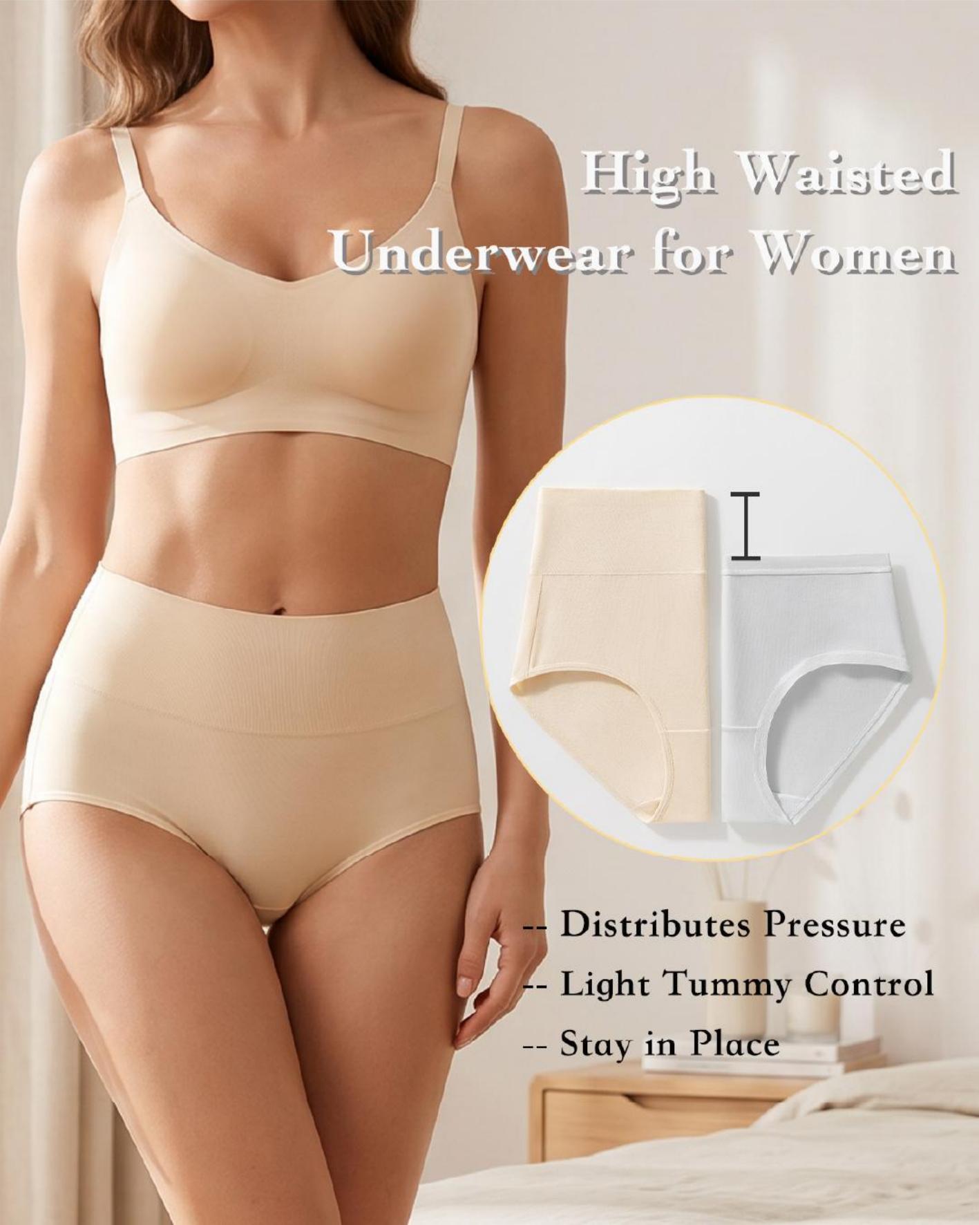 Model wearing Mezluz MC003 classic high-waist cotton briefs from the front