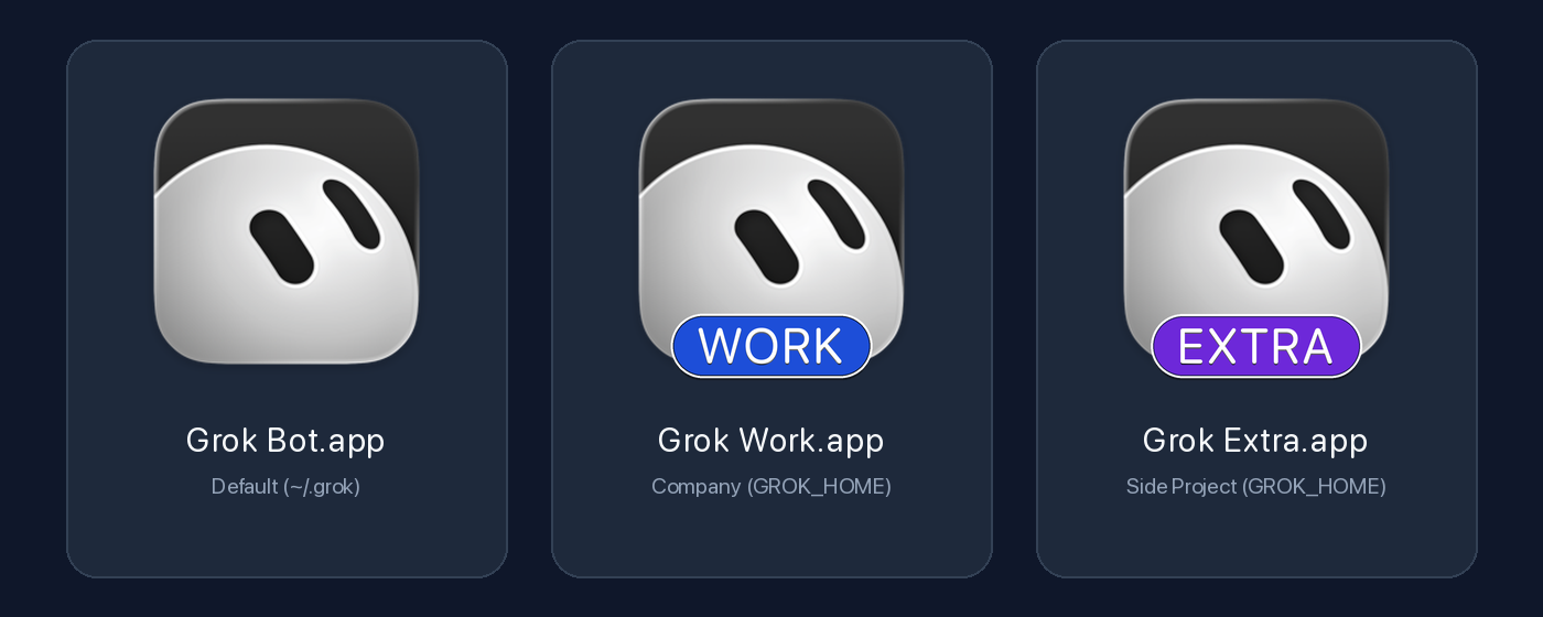 xAI Grok Default, Work, Extra Icons