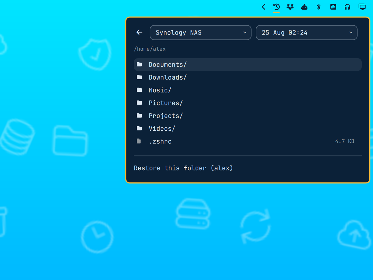 Browsing a backup
