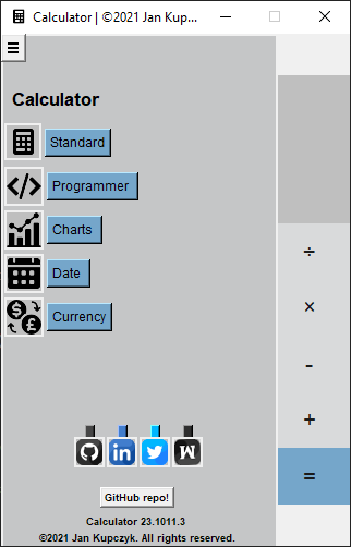 Calculator Menu