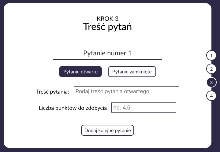 Krok 3 - liczba punktów do zdobycia